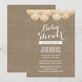 Invitation Baby shower à bulles rustiques et neutres (Devant / Derrière)