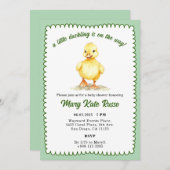 Invitation Baby shower à canard (Devant / Derrière)