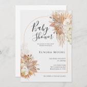 Invitation Baby shower à charpente en laiton Pompas (Devant / Derrière)