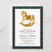 Invitation Baby shower À Cheval Rocheux Élégant Tartan Plaid (Devant)