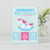 Invitation Baby shower à cheval rocheux mignon (Debout devant)