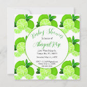 Invitation Baby shower à citron vert (Devant)