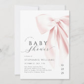 Invitation Baby shower à cou rose (Devant)
