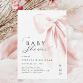 Invitation Baby shower à cou rose