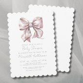 Invitation Baby shower à cou rose