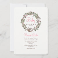 Baby shower à couronne de fleurs roses