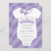 Invitation Baby shower à deux pieds (Devant / Derrière)