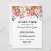 Invitation Baby-Shower À Distance Avec Fleurs Vintage Par La (Devant)