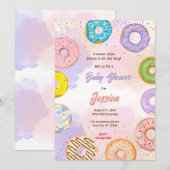 Invitation Baby shower à Donut (Devant / Derrière)