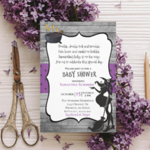 Invitation Baby shower à double sorcière Halloween