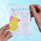Invitation Baby shower à éclaboussure de canard en caoutchouc