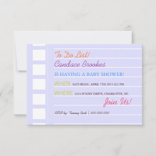 Invitation Baby shower| À faire|blu (Devant)