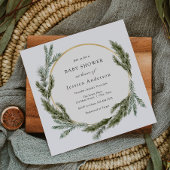 Invitation Baby shower À feuillage persistant de p