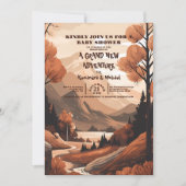 Invitation Baby shower À feuillage persistant Rustic Mountain (Devant)