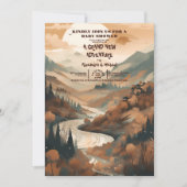Invitation Baby shower À feuillage persistant Rustic Mountain (Devant)