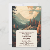 Invitation Baby shower À feuillage persistant Rustic Mountain (Devant)
