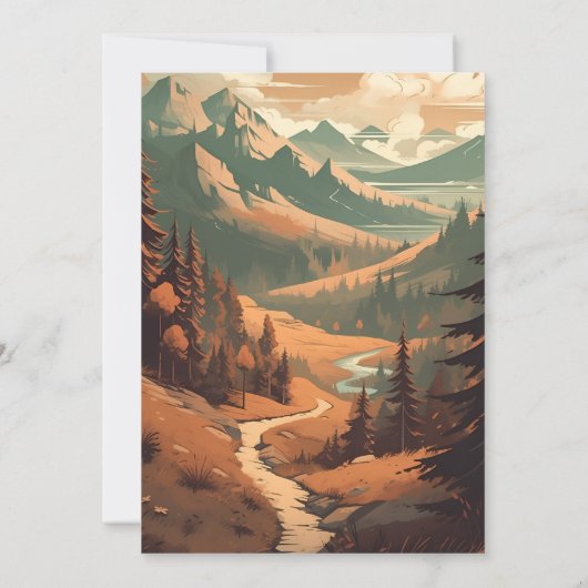 Invitation Baby shower À feuillage persistant Rustic Mountain (Dos)