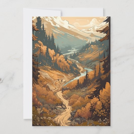 Invitation Baby shower À feuillage persistant Rustic Mountain (Dos)