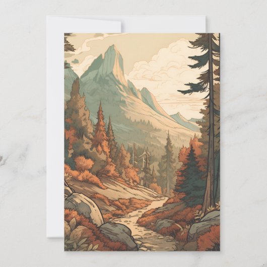 Invitation Baby shower À feuillage persistant Rustic Mountain (Dos)