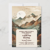 Invitation Baby shower À feuillage persistant Rustic Mountain (Devant)