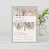 Invitation Baby shower à fleurs Boho (Debout devant)