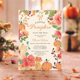 Invitation Baby shower à fleurs crème citrouille Fall Boho Li
