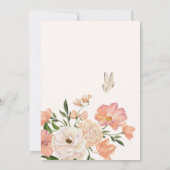Invitation Baby shower à fleurs de pêche (Dos)