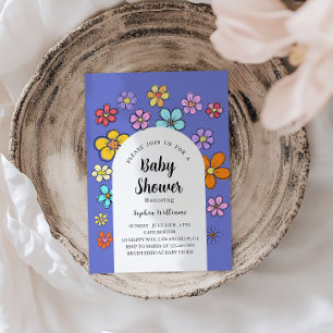 Invitation Baby shower à fleurs de Whimsical - Pêche & Pastel