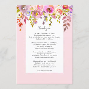 Invitation baby shower à fleurs rose chic