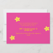 Invitation Baby shower à fleurs roses chaudes rétro (Dos)