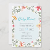 Invitation Baby shower à fleurs tropicales hawaïen (Devant)