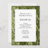 Invitation Baby shower à fleurs vert Annabelle Hydrangea (Devant)