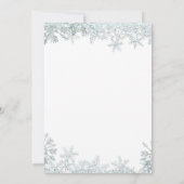 Invitation Baby shower à flocons d'argent rose (Dos)