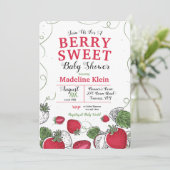 Invitation Baby shower à fraise (Debout devant)