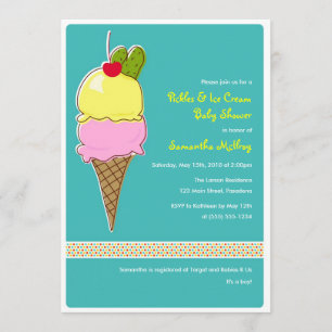 Invitation Baby shower à la crème glacée, bébé garçon