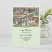 Invitation Baby shower à la grenouille des champignons (Debout devant)