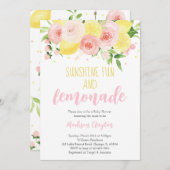 Invitation Baby shower à la limonade (Devant / Derrière)