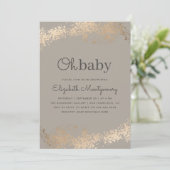 Invitation Baby shower à la mode de la poussière de Greige et (Debout devant)