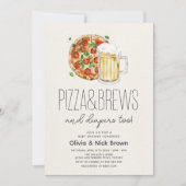 Invitation Baby shower à la pizza et à la bière Décontracté C (Devant)
