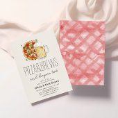 Invitation Baby shower à la pizza et à la bière Décontracté C