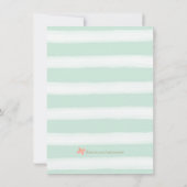 Invitation Baby shower à la pointe et à la bande rose (Dos)