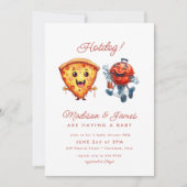 Invitation baby shower à la sauce pizza bbq (Devant)