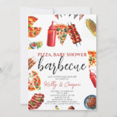Invitation baby shower à la sauce pizza bbq (Devant)
