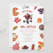 Invitation baby shower à la sauce pizza bbq (Devant)