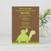 Invitation Baby shower à la tortue branchée Twins (Debout devant)