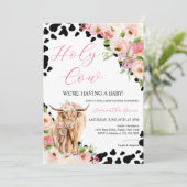 Invitation Baby shower à la vache Girl Highland (Debout devant)