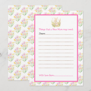 Invitation Baby shower à lapin de printemps