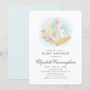 Invitation Baby shower à lapin Mama