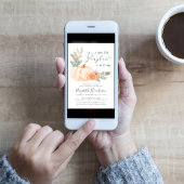 Invitation Baby Shower à l'aquarelle Petit Citrouille