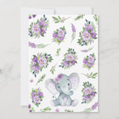 Invitation Baby Shower à l'Éléphant Violet (Dos)